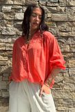 Shayle Indian Cotton Smock Shirt Watermelon